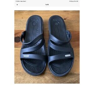 Crocs Patricia Wedge Sandals Womans 9 Color Black/Black